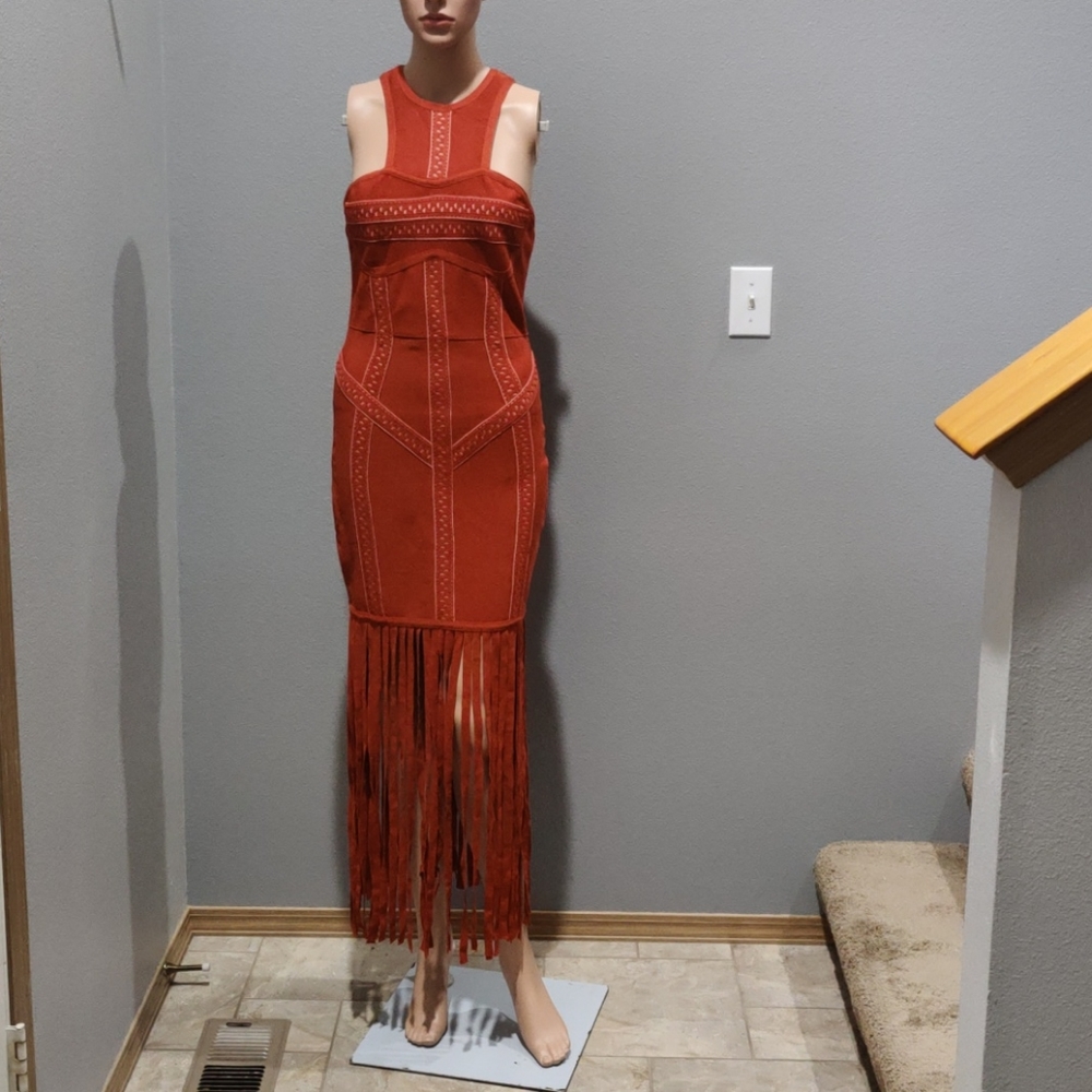 Authentic Bebe elastic flair dress